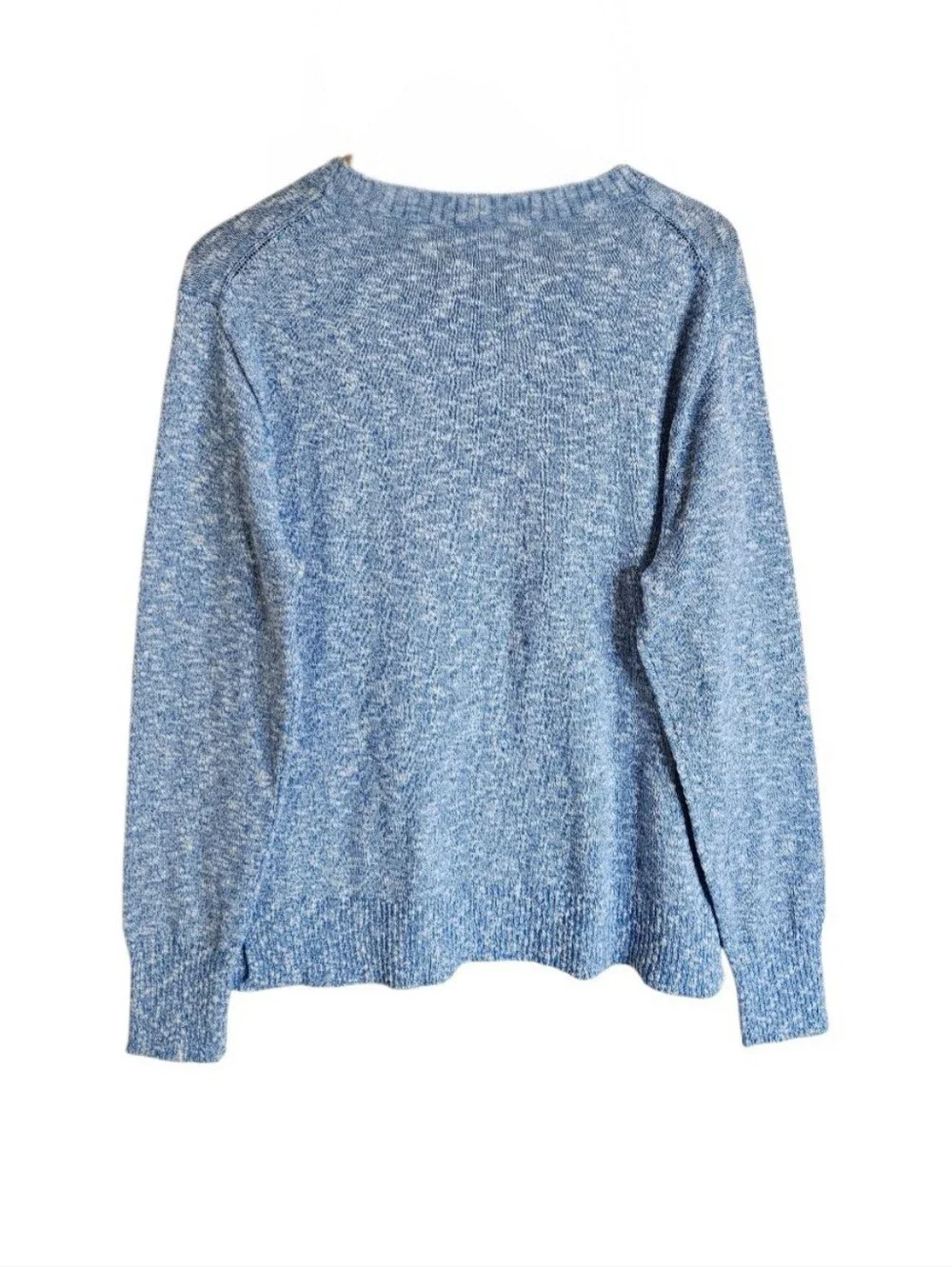 J. Crew Women's  Light Blue Heathered Cotton Blend Crewneck Sweater Size M
